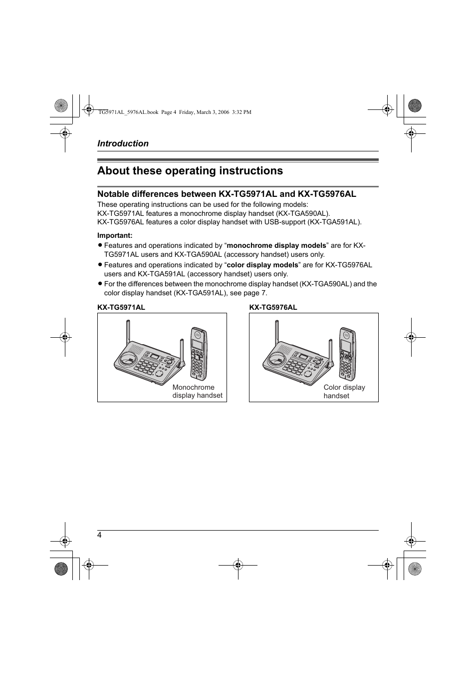 About these operating instructions | Panasonic KX-TG5976AL User Manual | Page 4 / 84