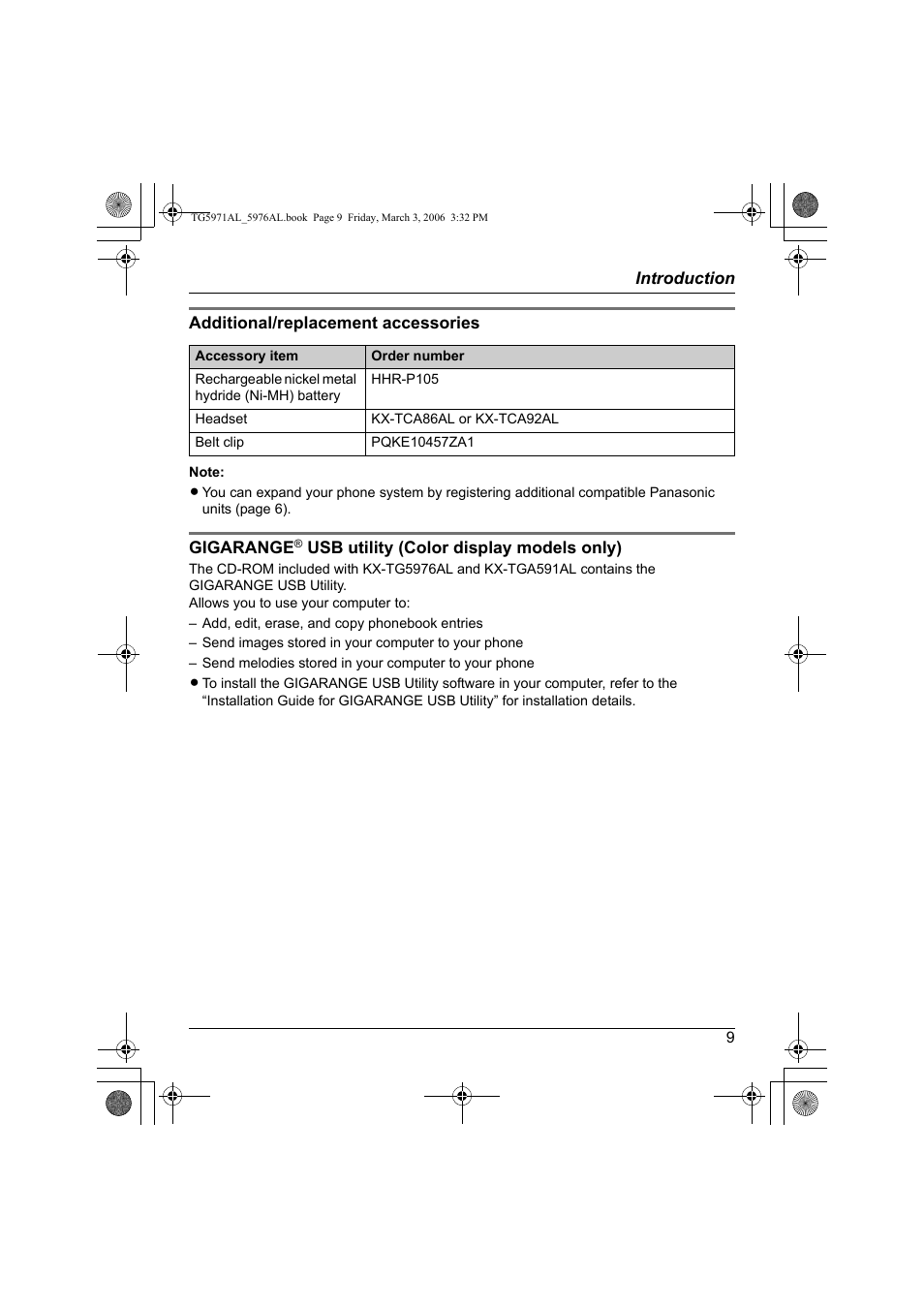 Panasonic KX-TG5976AL User Manual | Page 9 / 84