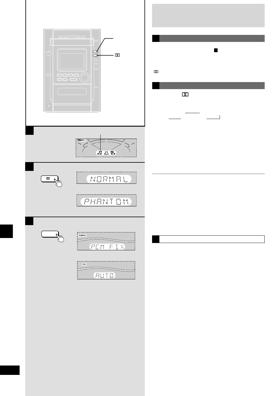 Ba c, Enjoying surround sound dolby digital, Play a dolby digital source from the external unit | Dolby pro logic, Press [ p pl] to select “normal” or “phantom, Playback a dolby surround source, Press and hold [digital input 1/2 | Panasonic SC-AK600 User Manual | Page 20 / 32