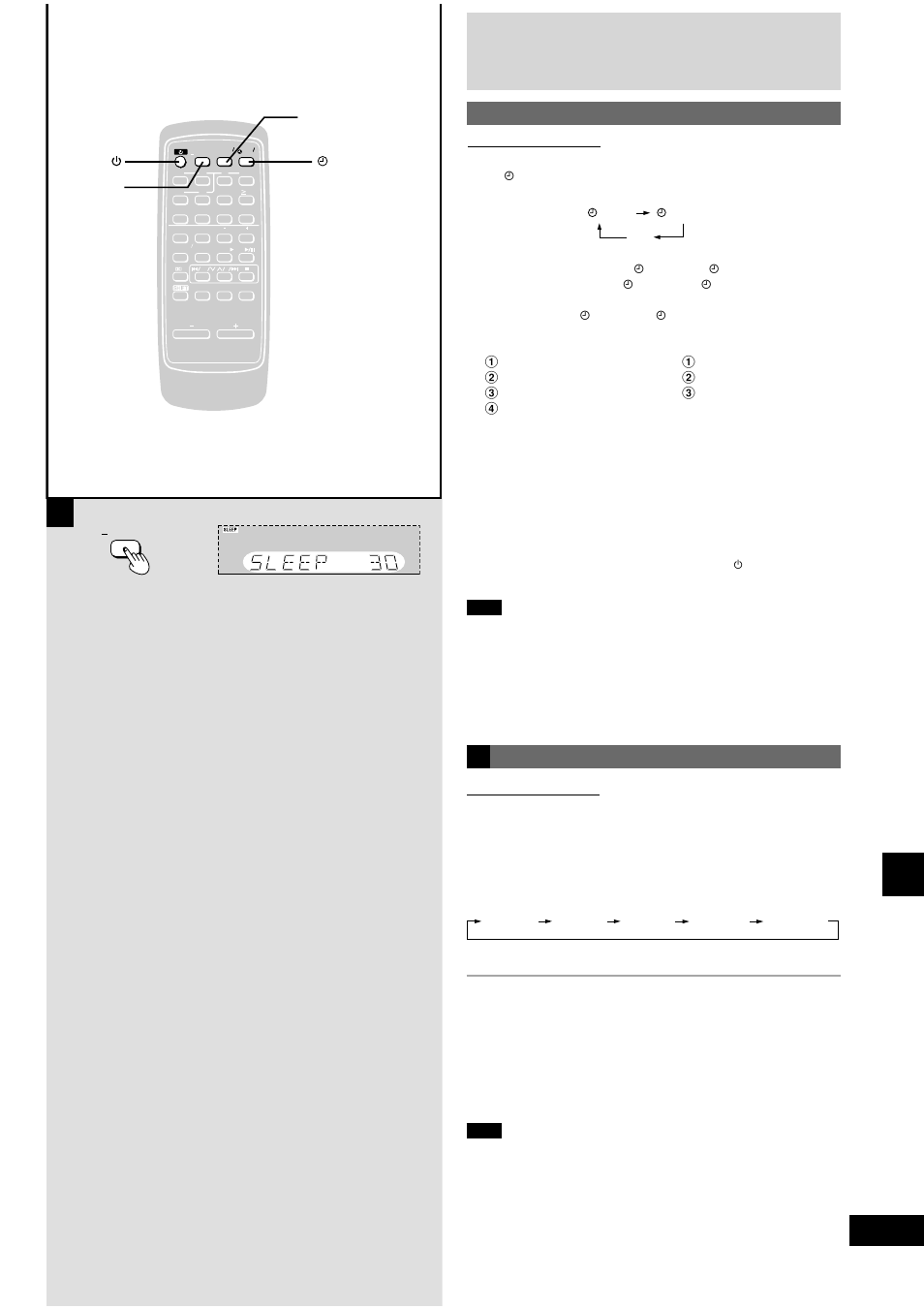 Using the timers using the play/record timer, Using the sleep timer, Press [sleep] to select the desired time | Timer and other operations, Clock/timer, Play/rec sleep, Remote control only | Panasonic SC-AK600 User Manual | Page 25 / 32