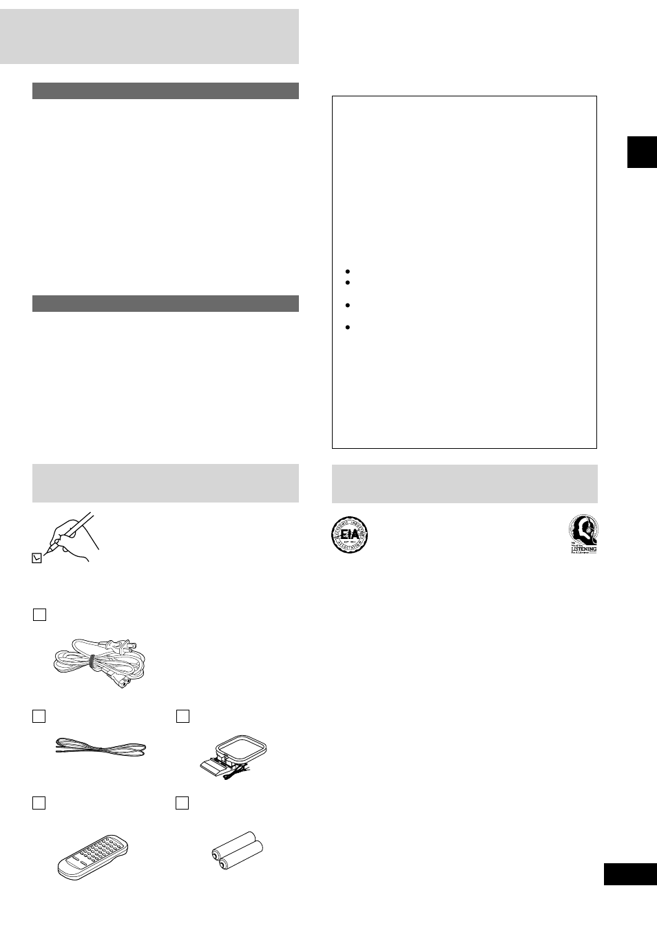 Before using, Supplied accessories, Listening caution | Caution, Timer and other operations, Reference | Panasonic SC-AK600 User Manual | Page 3 / 32