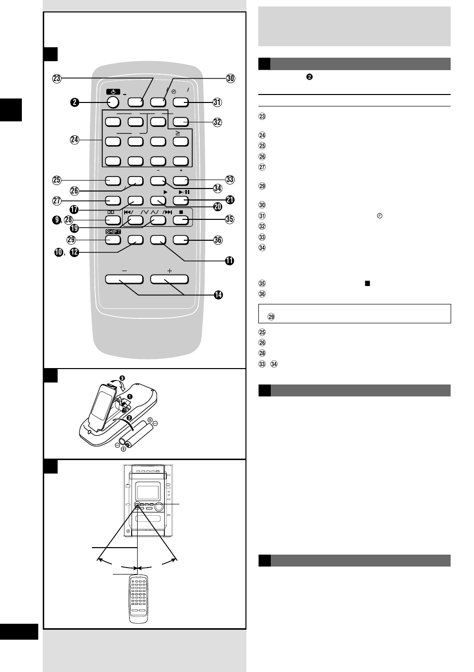 The remote control, Ab c, Buttons | Batteries | Panasonic SC-AK600 User Manual | Page 8 / 32