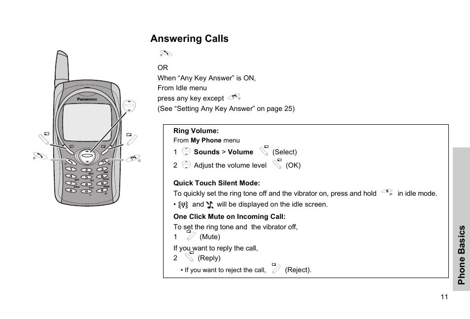 Answering calls, 4 c d a | Panasonic EB-G51E User Manual | Page 14 / 90