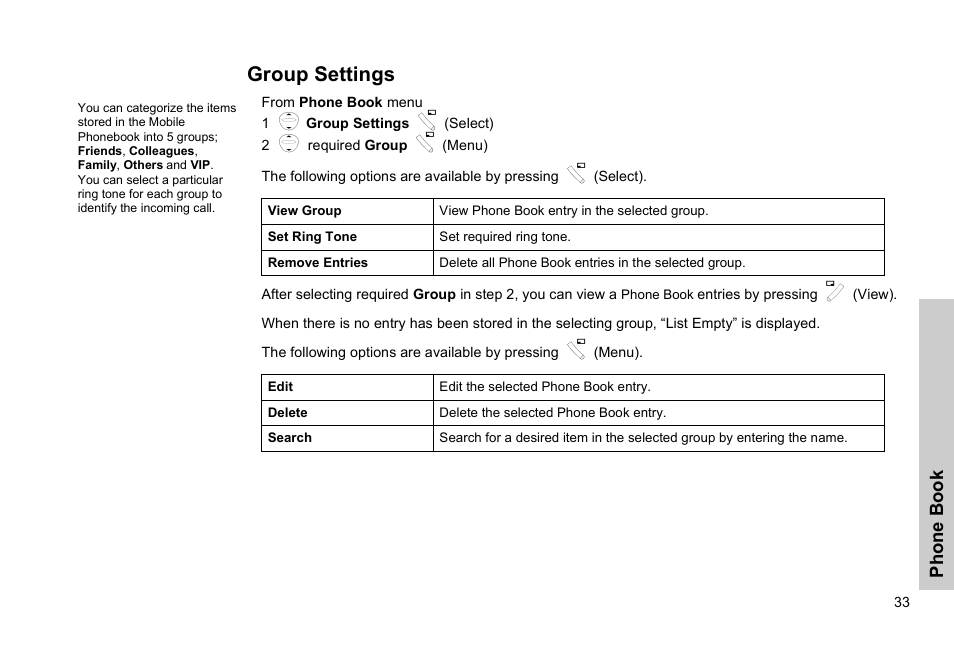 Group settings | Panasonic EB-G51E User Manual | Page 36 / 90