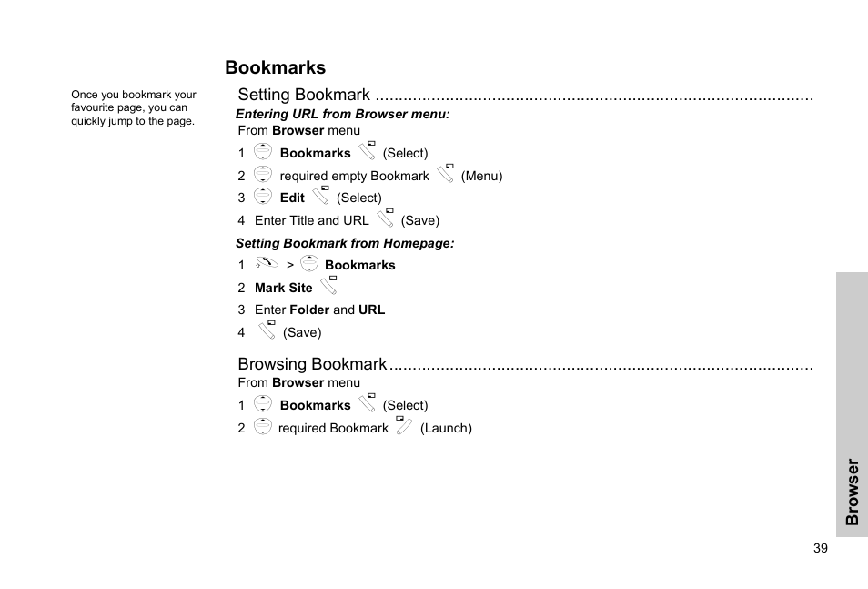 Bookmarks | Panasonic EB-G51E User Manual | Page 42 / 90