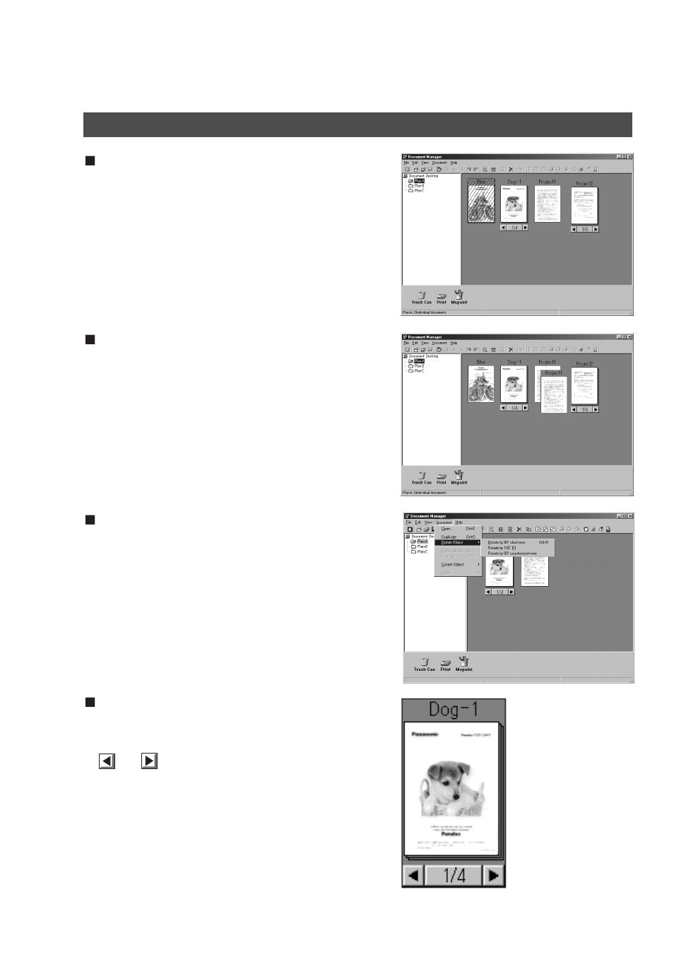 Document menu, Document manager | Panasonic DP-2000 User Manual | Page 110 / 180