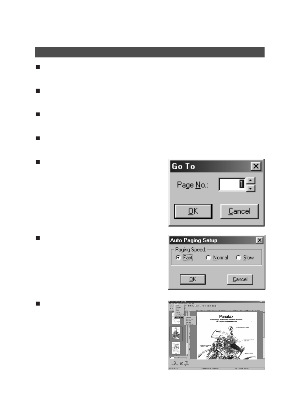 Document viewer, Page menu | Panasonic DP-2000 User Manual | Page 128 / 180