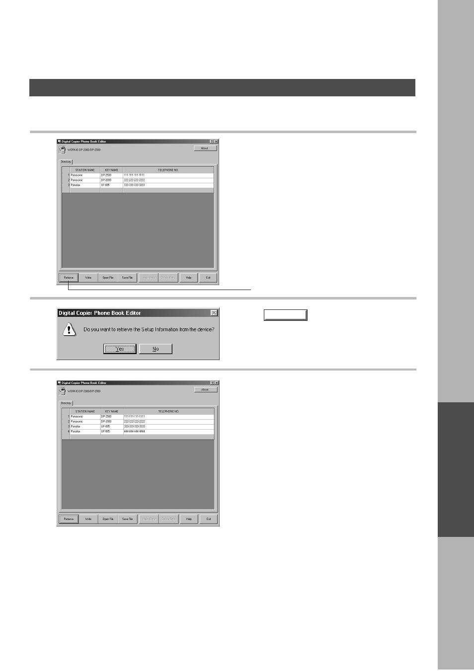 Retrieve/write | Panasonic DP-2000 User Manual | Page 157 / 180