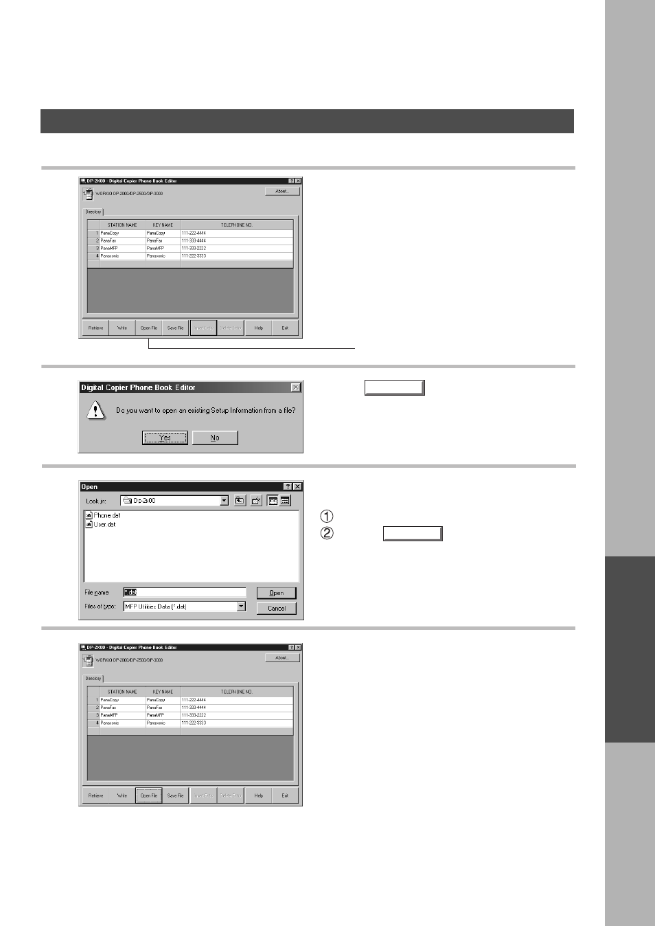 Open/save file | Panasonic DP-2000 User Manual | Page 159 / 180
