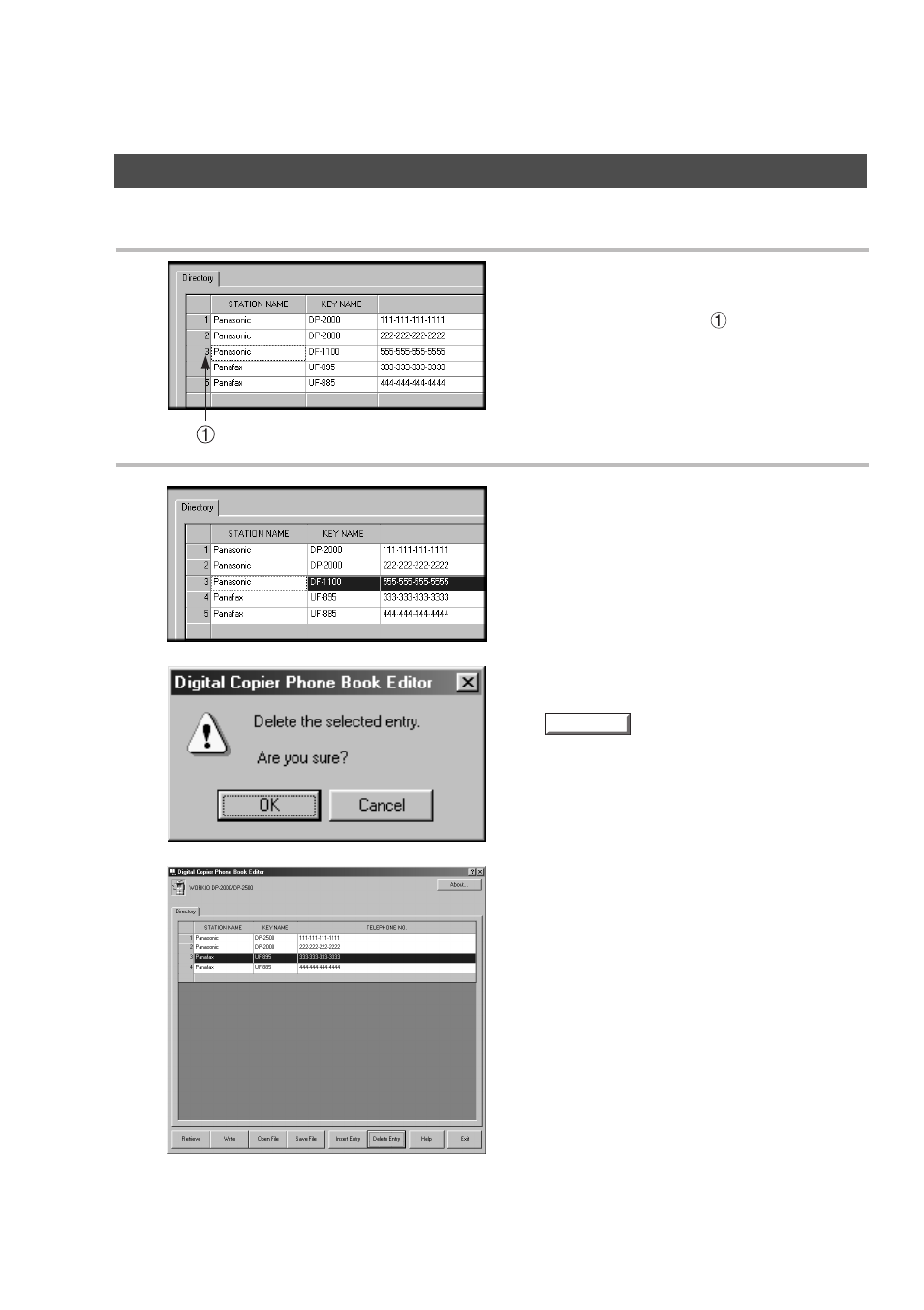 Delete entry | Panasonic DP-2000 User Manual | Page 162 / 180