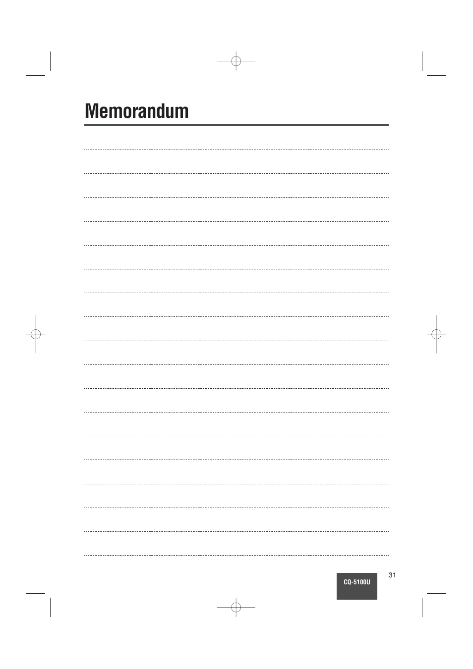 Panasonic CQ-5100U User Manual | Page 31 / 32