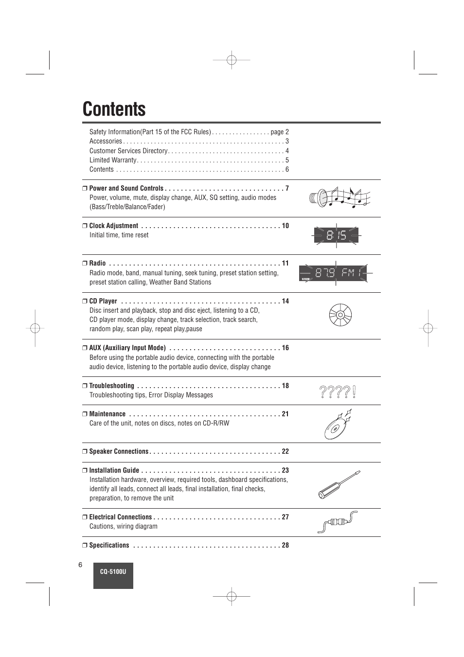 Panasonic CQ-5100U User Manual | Page 6 / 32