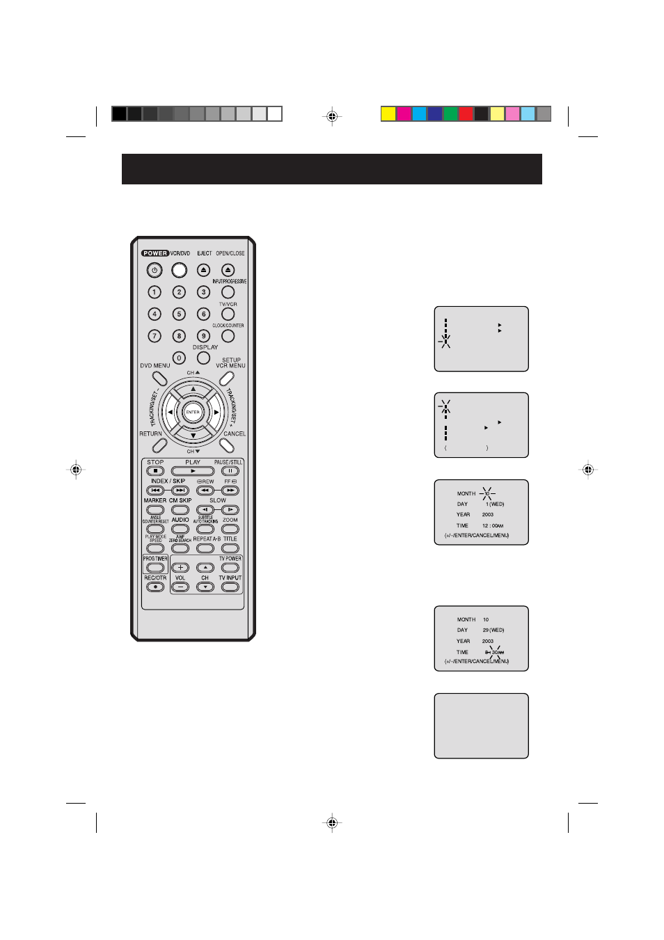 Manual clock setting | Panasonic PV-D734S User Manual | Page 20 / 68