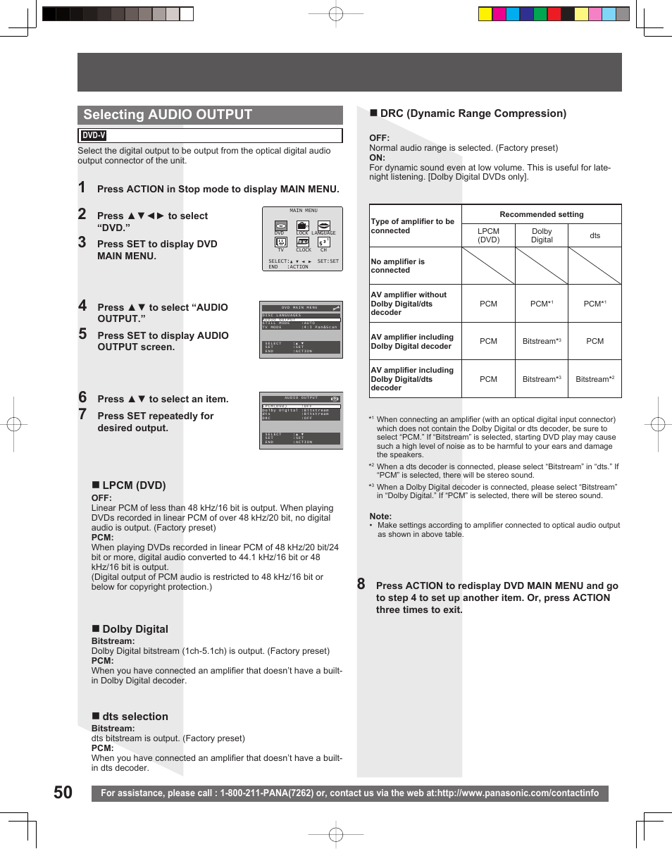 Selecting audio output | Panasonic PV-DF2035 User Manual | Page 50 / 64