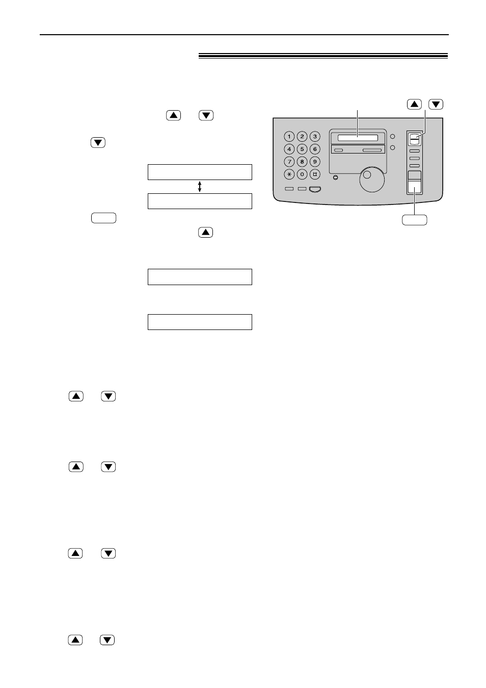 Volumes, Adjusting volumes, Ringer volume | Handset receiver volume, Monitor/speaker volume, Fax voice guidance volume, Answering device volume | Panasonic KX-FP85AL User Manual | Page 19 / 92