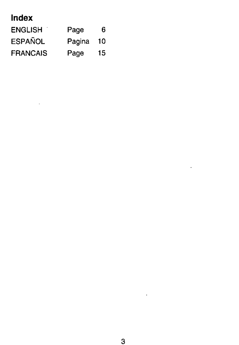 Index | Panasonic ES765 User Manual | Page 3 / 20