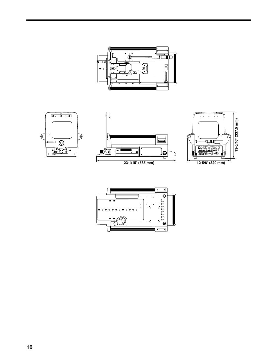 External dimension drawings | Panasonic AK-HBU931P User Manual | Page 10 / 12