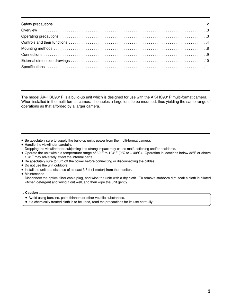 Panasonic AK-HBU931P User Manual | Page 3 / 12