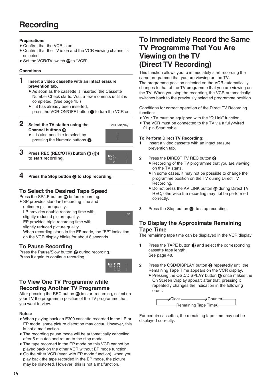 Recording | Panasonic NV-FJ710 Series User Manual | Page 18 / 58