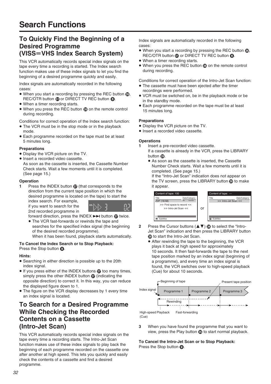 Search functions | Panasonic NV-FJ710 Series User Manual | Page 32 / 58