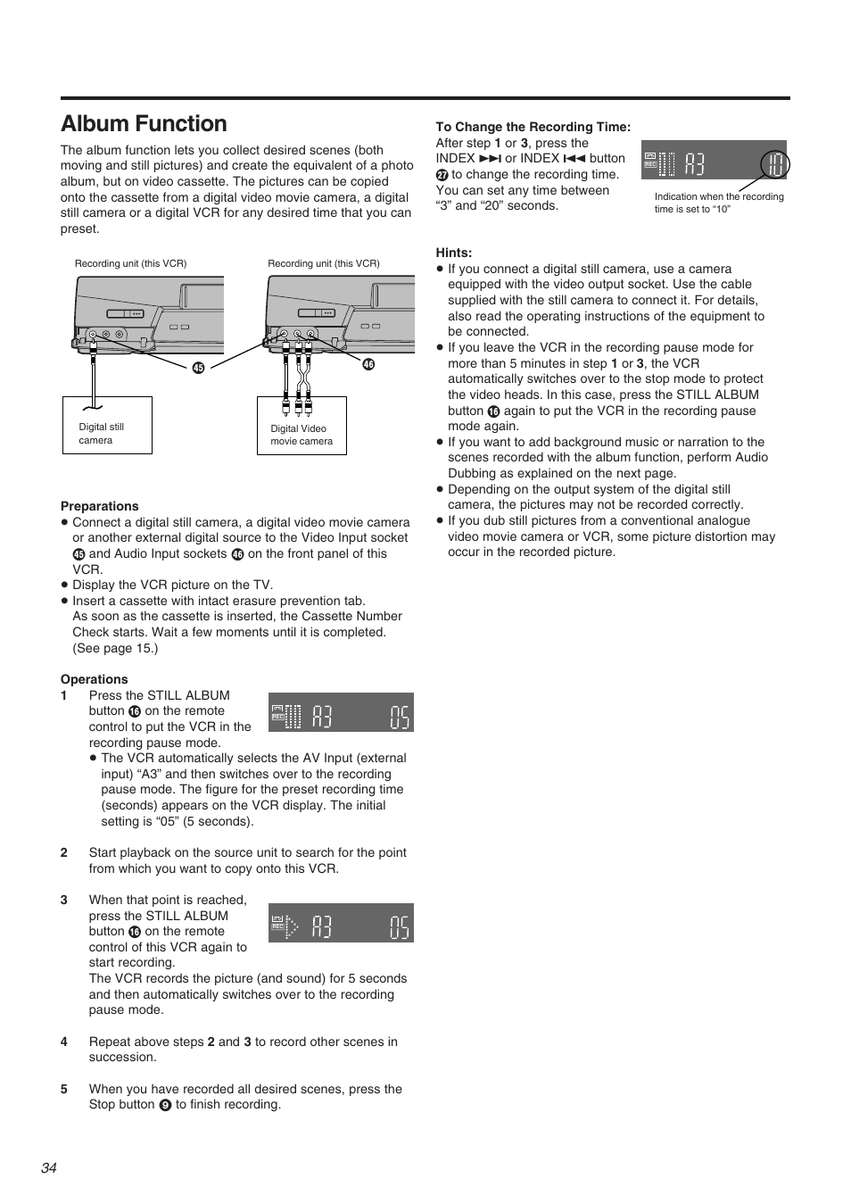 Album function | Panasonic NV-FJ710 Series User Manual | Page 34 / 58