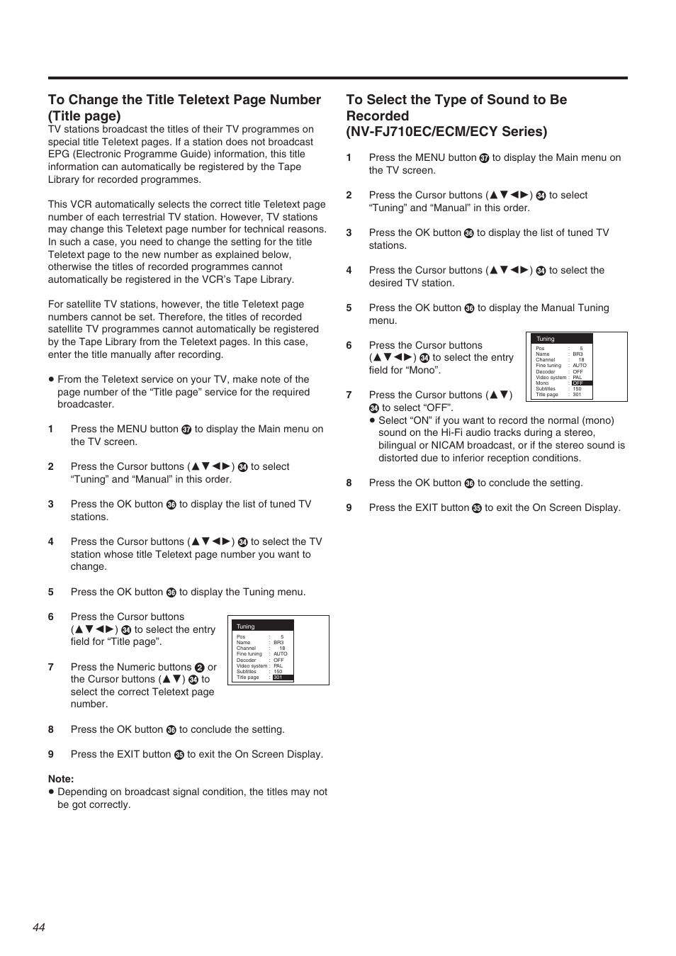 Panasonic NV-FJ710 Series User Manual | Page 44 / 58