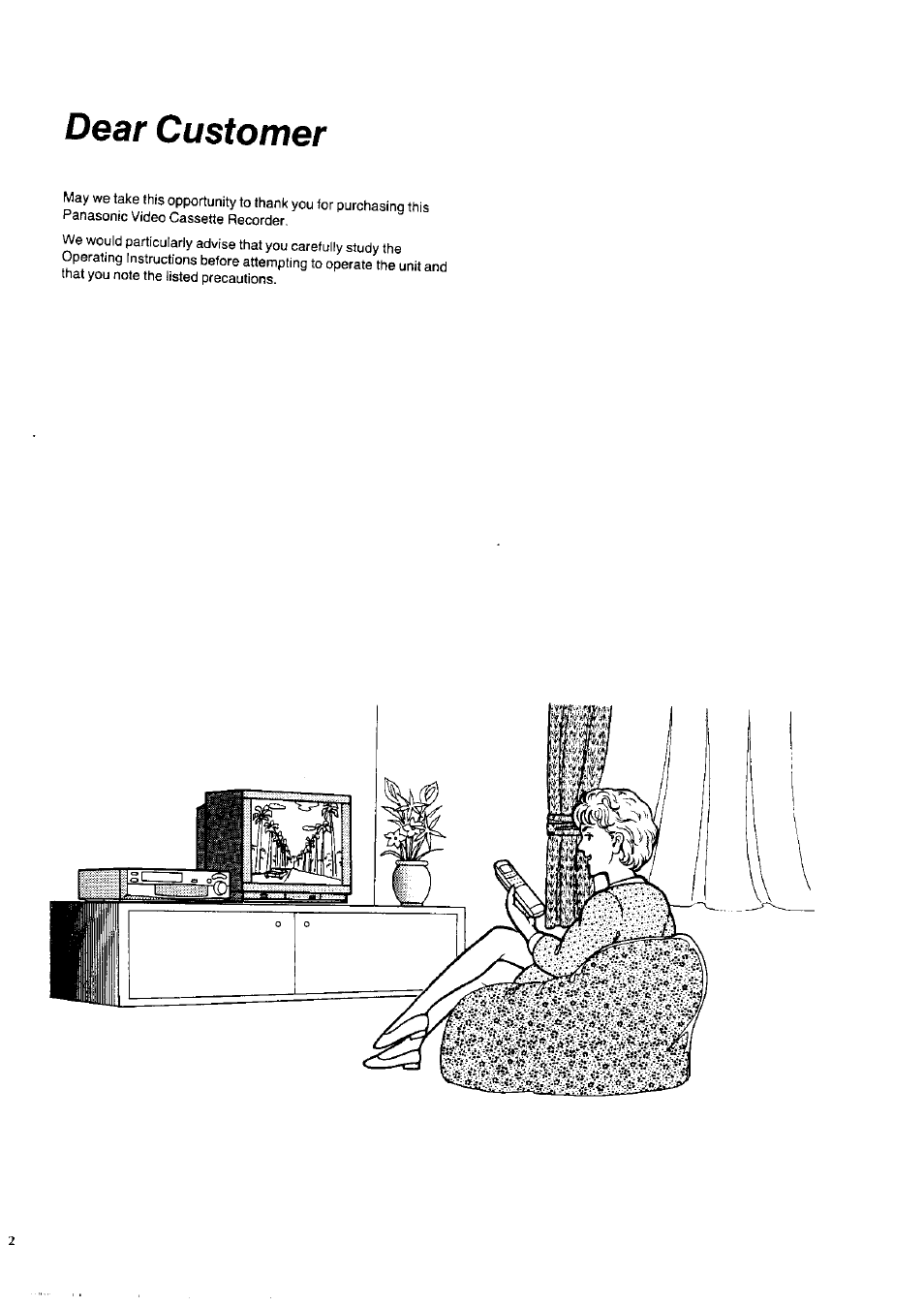 Dear customer | Panasonic NV-HD100EA User Manual | Page 2 / 35