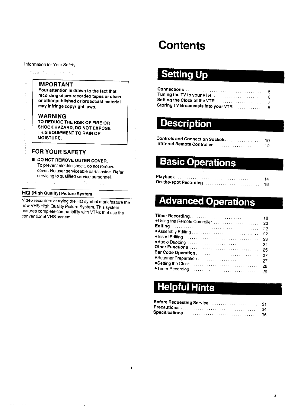 Panasonic NV-HD100EA User Manual | Page 3 / 35