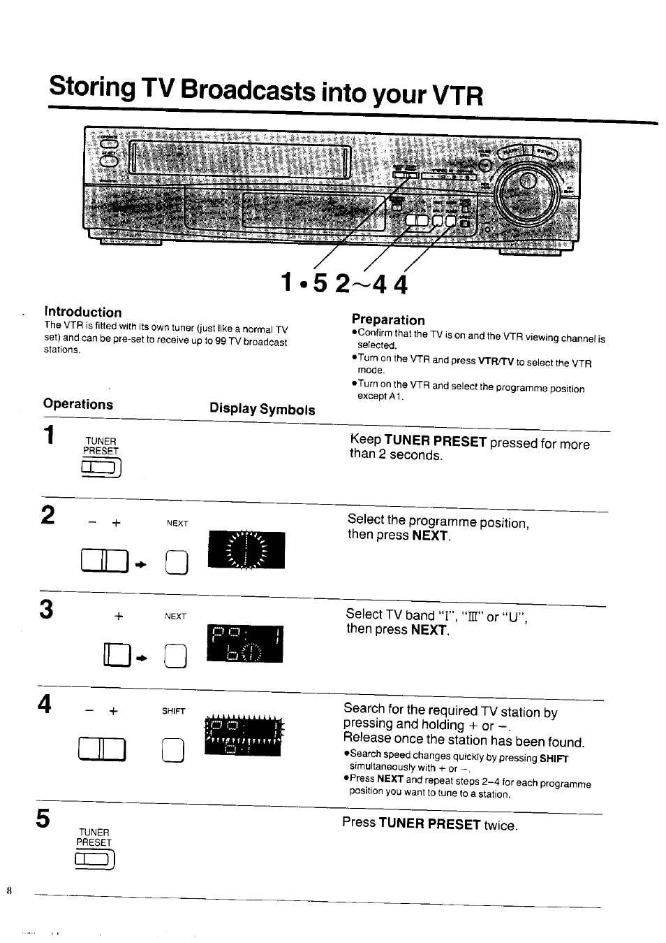 Storing tv broadcasts into your vtr, R r i | Panasonic NV-HD100EA User Manual | Page 8 / 35