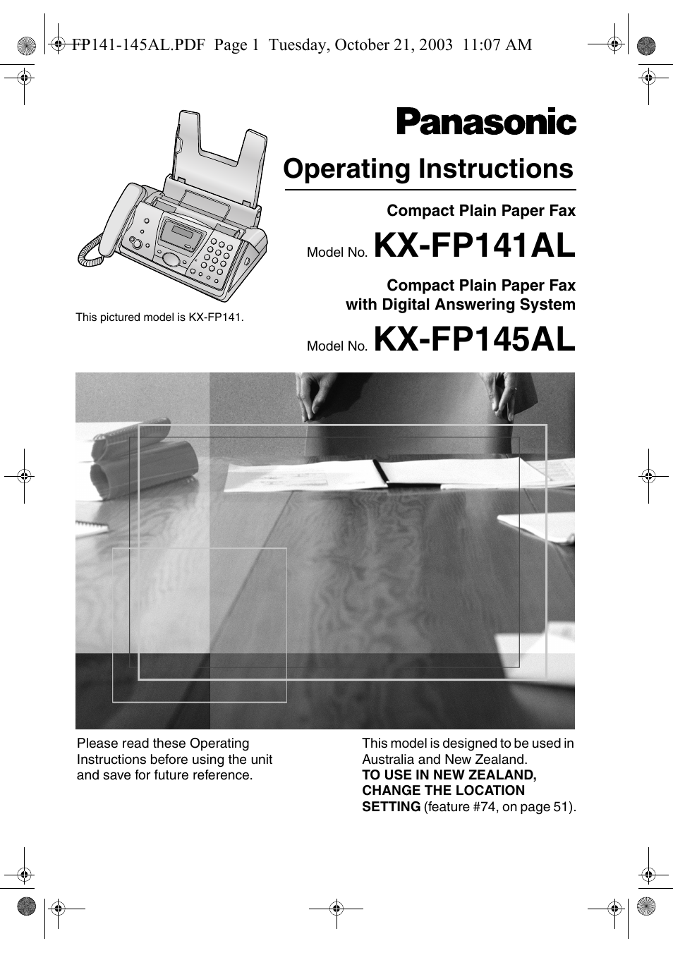 Panasonic KX-FP145AL User Manual | 74 pages