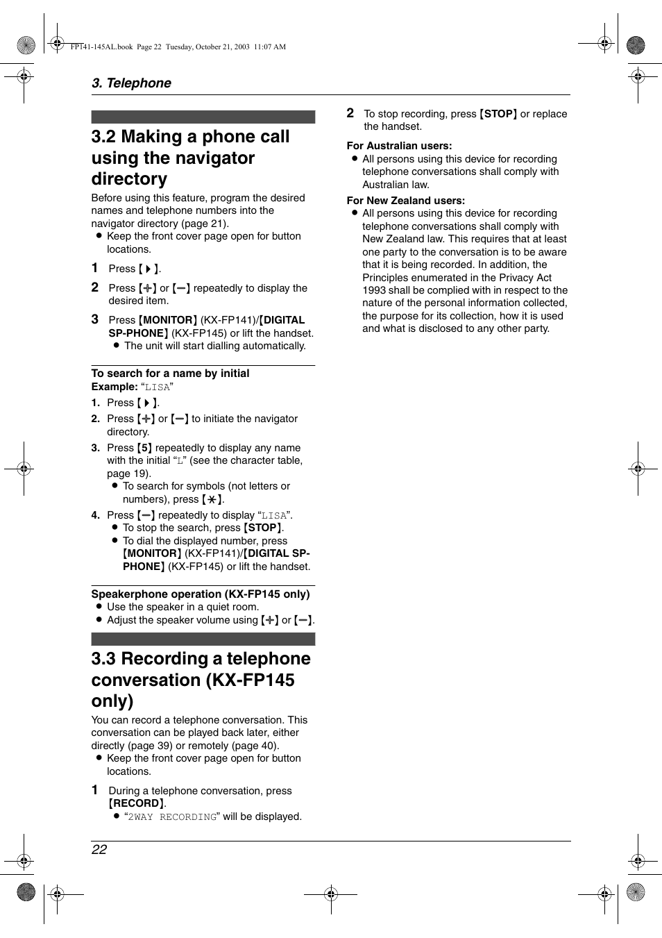 Panasonic KX-FP145AL User Manual | Page 24 / 74