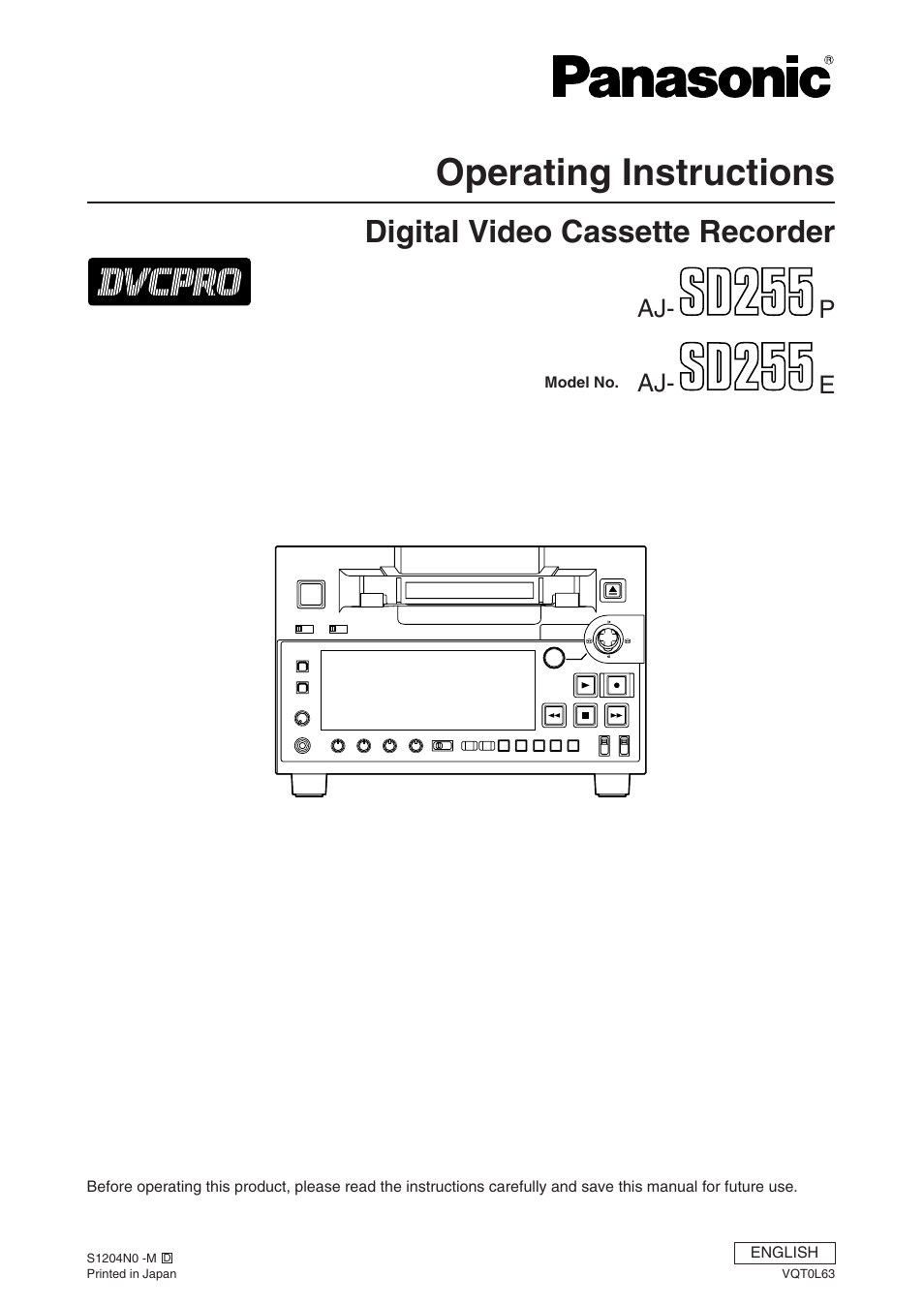 Panasonic AJ-SD255 User Manual | 46 pages