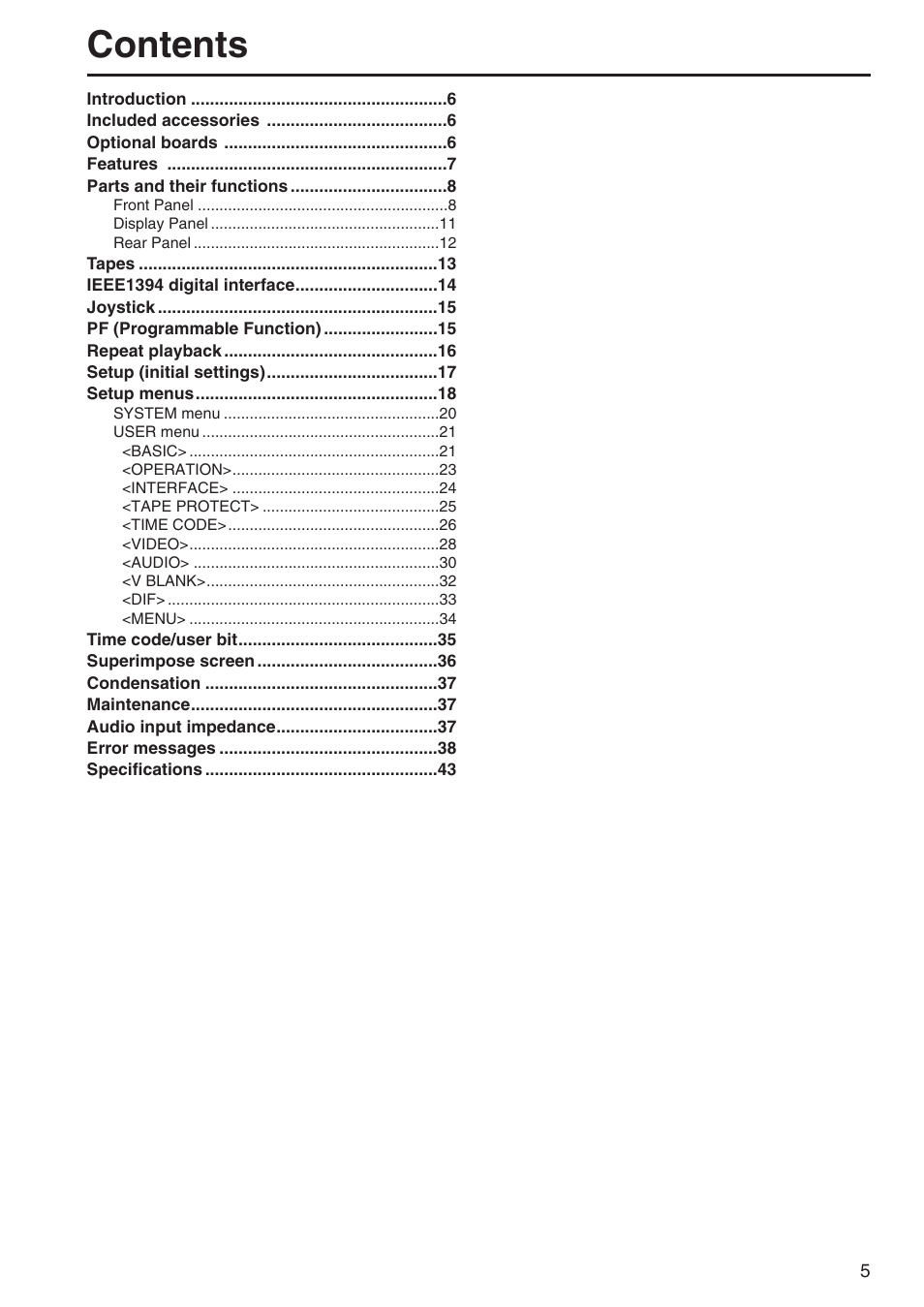 Panasonic AJ-SD255 User Manual | Page 5 / 46