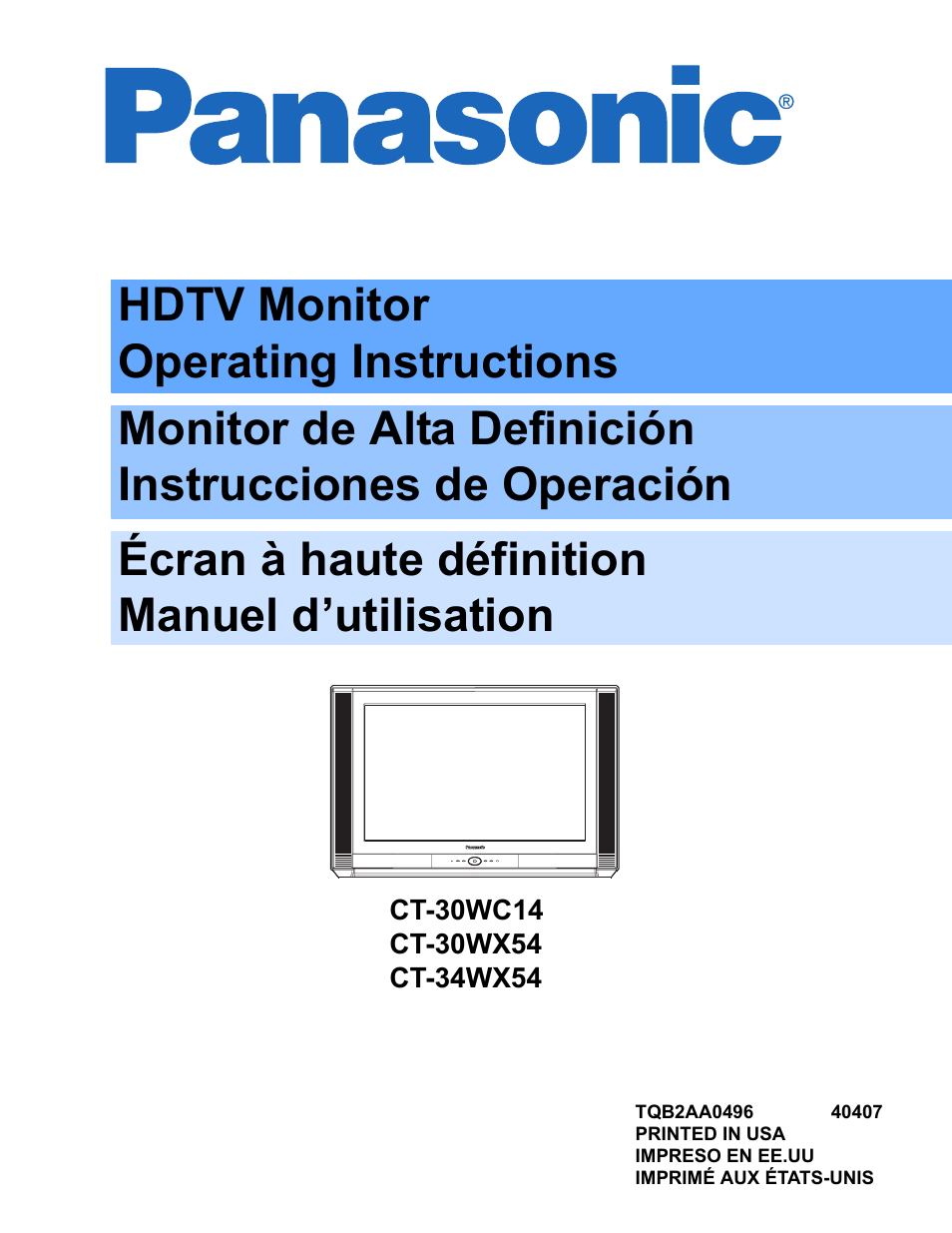 Panasonic CT-30WC14 User Manual | 96 pages