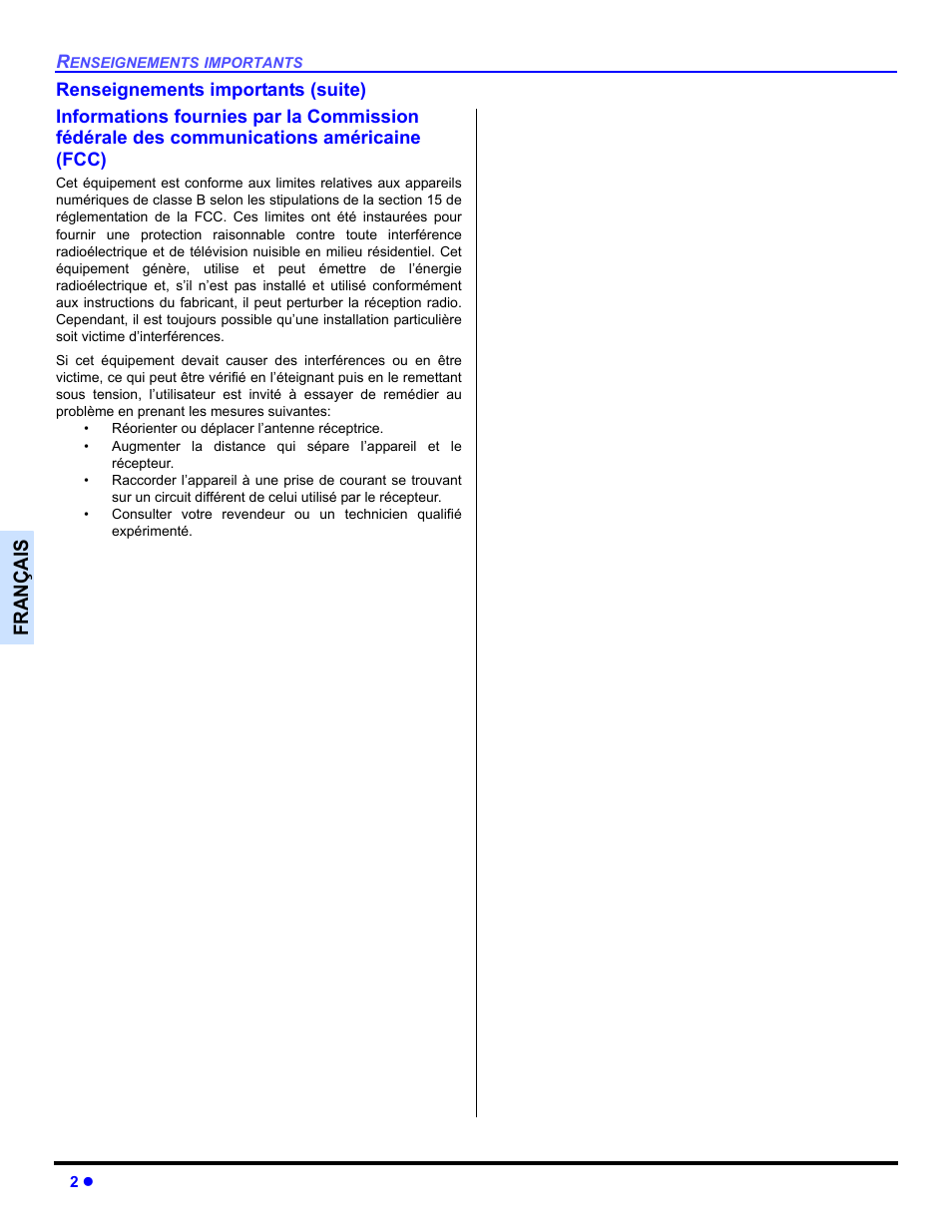 Françai s | Panasonic CT-30WC14 User Manual | Page 64 / 96