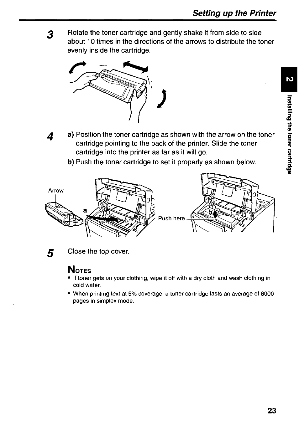 Setting up the printer | Panasonic KX-P7510 User Manual | Page 23 / 68