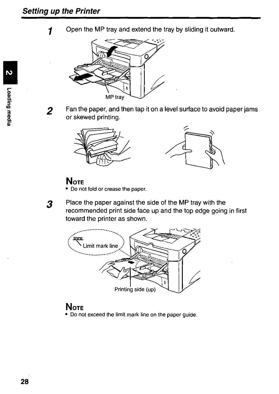Setting up the printer | Panasonic KX-P7510 User Manual | Page 28 / 68