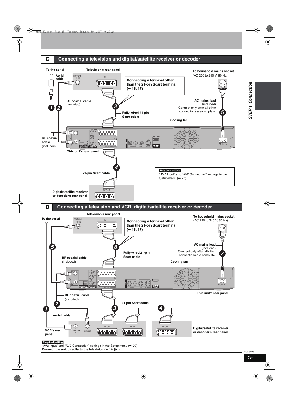 Ste p 1 c onne c tion | Panasonic MR-EH57 EN User Manual | Page 15 / 88