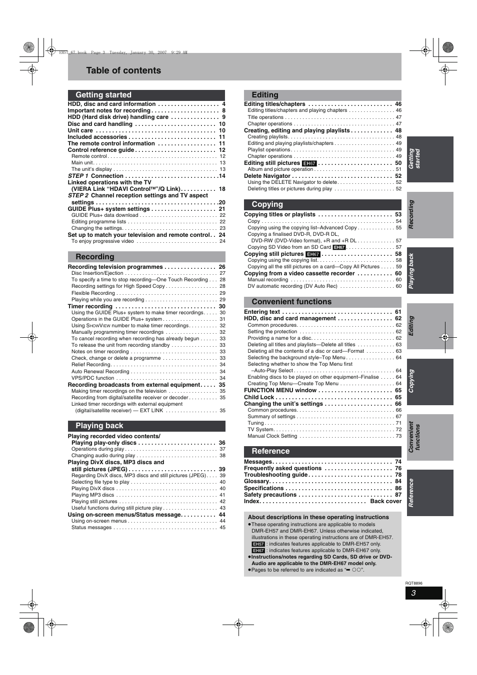 Panasonic MR-EH57 EN User Manual | Page 3 / 88