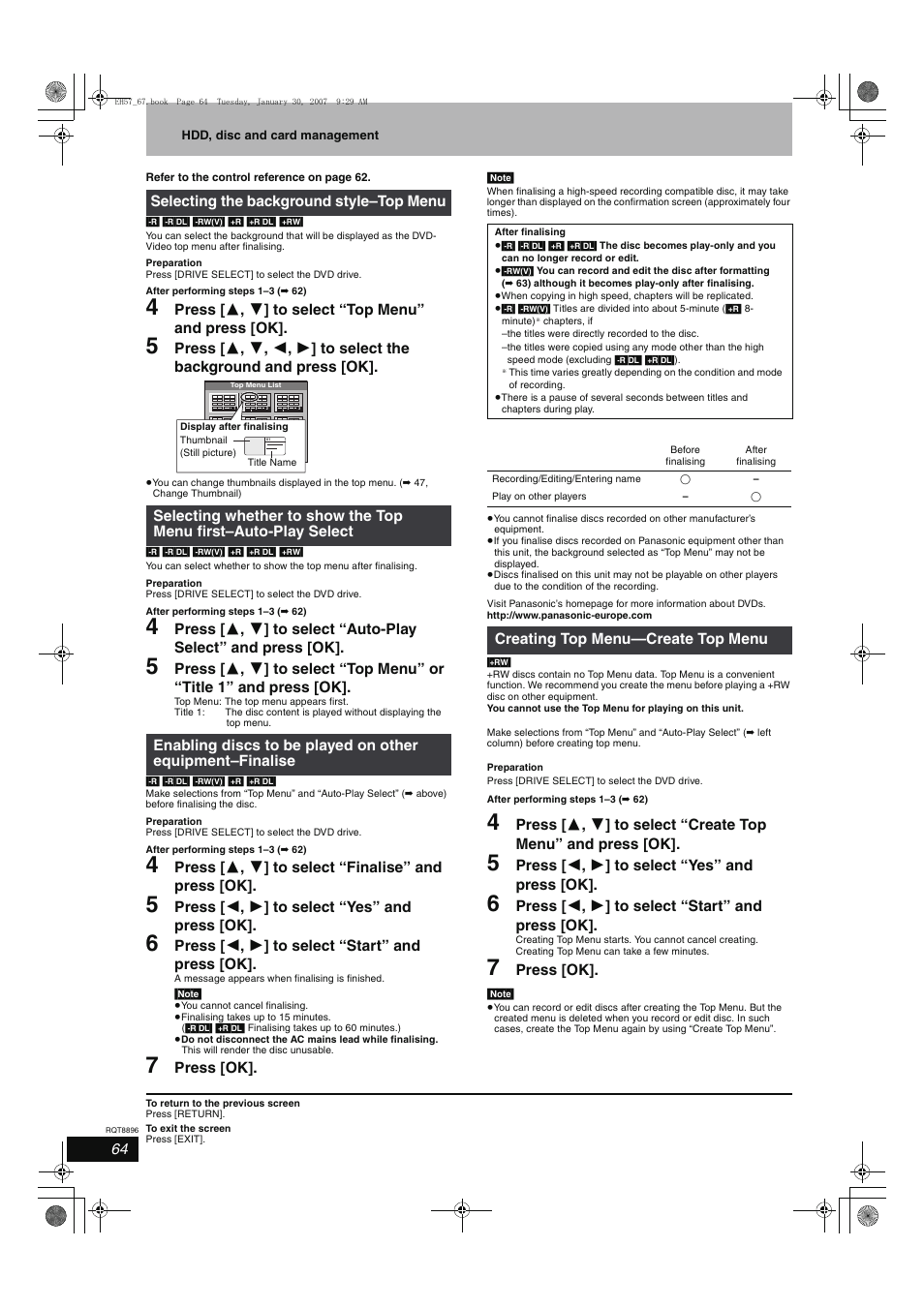 Panasonic MR-EH57 EN User Manual | Page 64 / 88