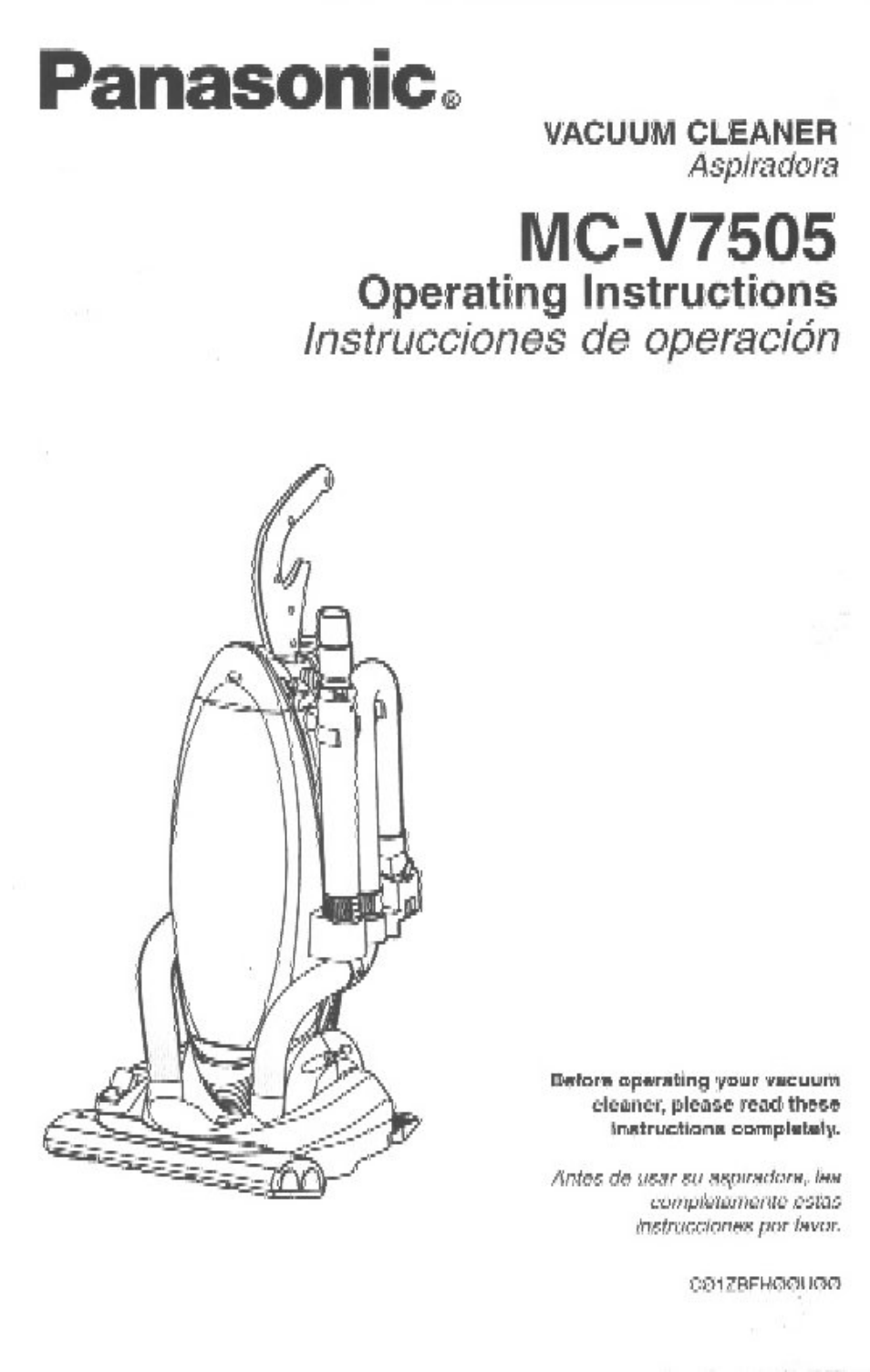 Panasonic ASPIRADORA MC-V7505 User Manual | 28 pages