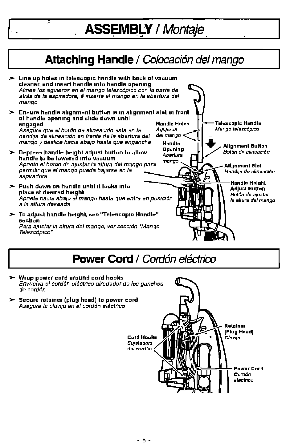 Panasonic ASPIRADORA MC-V7505 User Manual | Page 8 / 28