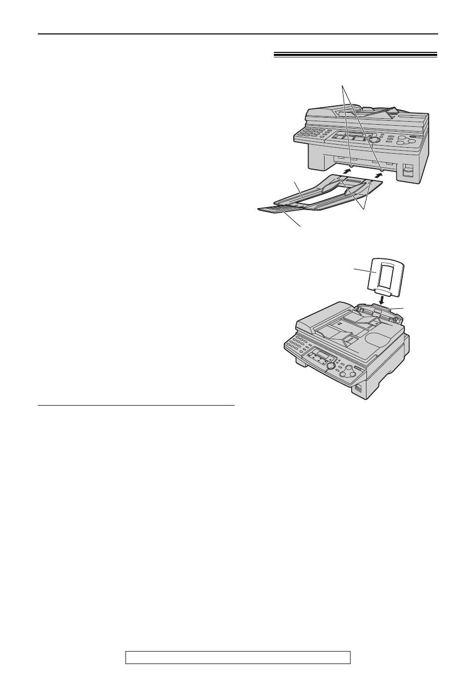 Setup, Paper stacker and paper tray, Paper tray paper stacker | Panasonic KX-FLB751 User Manual | Page 14 / 84