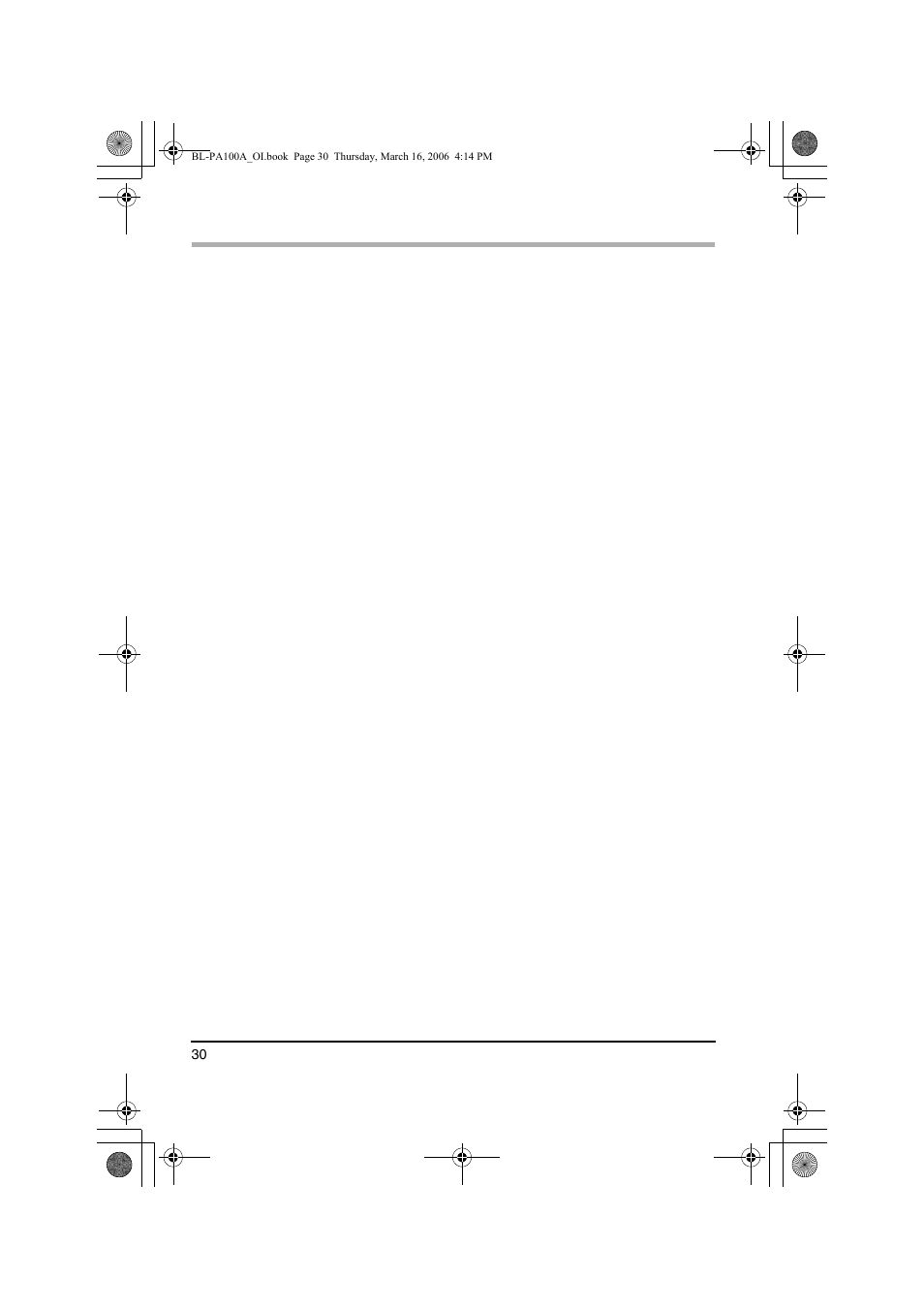 Panasonic BL-PA100A User Manual | Page 30 / 32