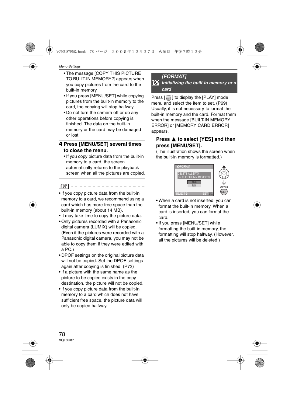 Format | Panasonic DMC-LZ5 User Manual | Page 78 / 112