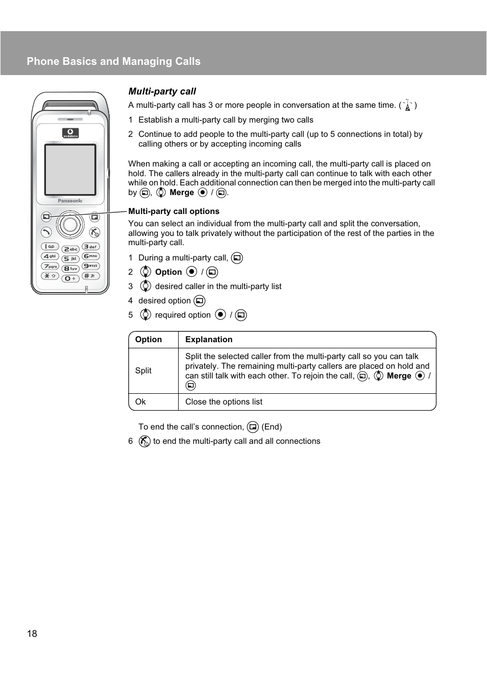 Phone basics and managing calls | Panasonic EB-X200 User Manual | Page 21 / 96