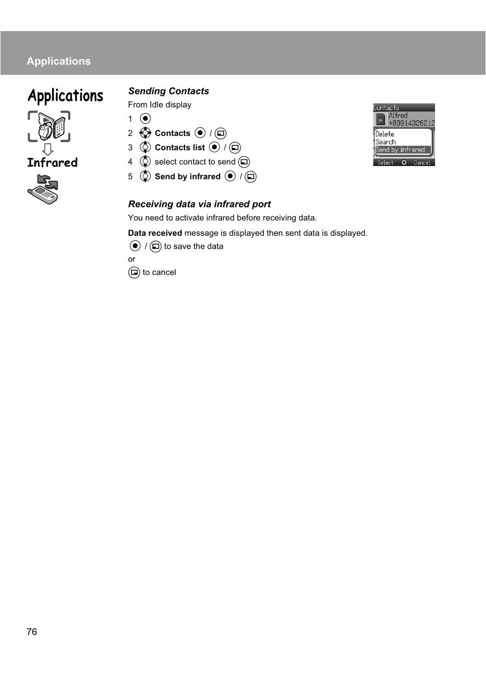 Applications, Infrared | Panasonic EB-X200 User Manual | Page 79 / 96