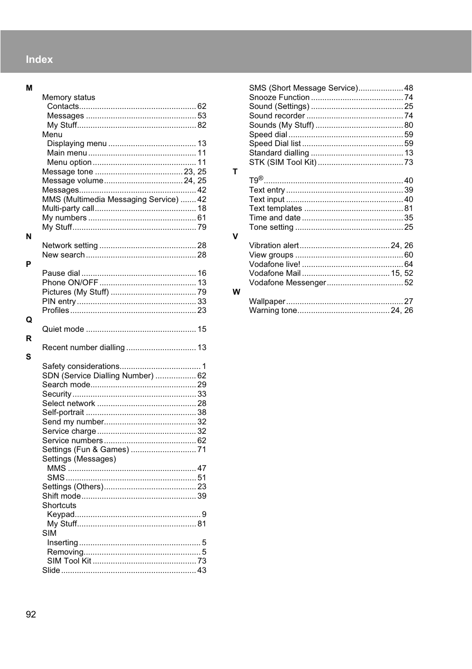 Index | Panasonic EB-X200 User Manual | Page 95 / 96