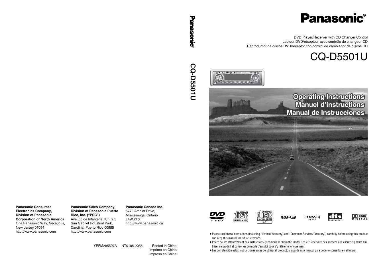 Panasonic CQ-D5501U User Manual | 32 pages