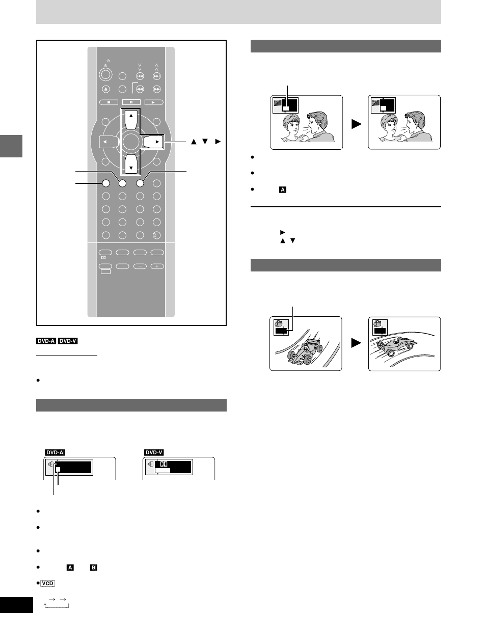 Subtitles, Press [subtitle, Angles | Press [angle, Soundtracks, Press [audio, Disc operations | Panasonic SC-DM3  EN User Manual | Page 14 / 36